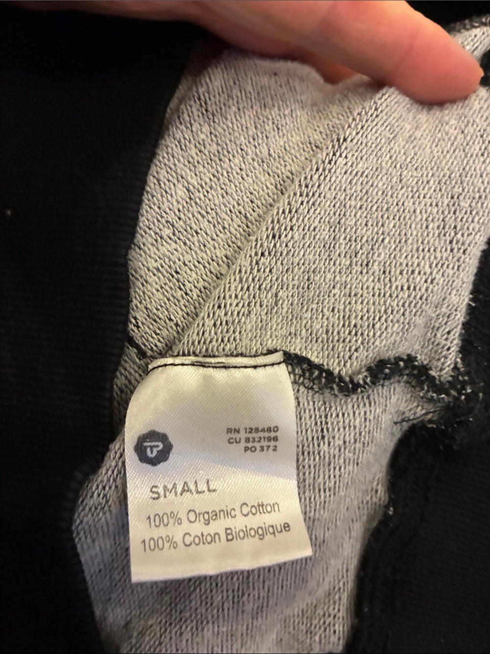 2/$40!! Pact 100% organic cotton hoodie  Pullover black. Men’s Small. - Picture 3 of 16